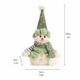 thumbnail image 6 of Green Plush Snowman Figurine Christmas Home Decor, Xmas Winter Table Decor, Christmas Decorations Indoor, Cute Standing Snowman Decoration for Shelf Counter Holiday Home Styling-A, 6 of 6