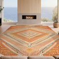 thumbnail image 2 of Design&I 5'x7' Ultra Soft Area Rug, Boho Grid Vintage Distressed Folk Motifs Geometric Border Southwestern None Fluffy Washable Non Shedding for Bedroom Living Room Home Office, 2 of 7