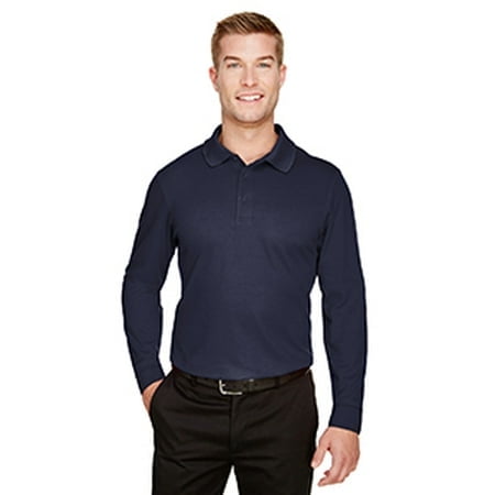 Polo à Manches Longues Performance CrownLux pour Hommes - Marine - 2XT