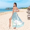 thumbnail image 6 of FORMRS Womens Long Sarong Beach Wrap Semi-Sheer Bikini Skirt Bathing Swimsuit Cover Up, White Cartoon Swan, 6 of 7