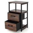 thumbnail image 1 of Patiojoy Nightstand with 2 Drawers Retro Bedside Table with Storage Sofa Side End Table with Removable Fabric Drawers, 1 of 9