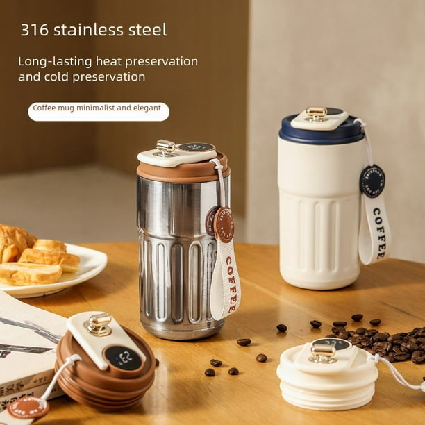 Nueva taza de café, taza térmica de acero inoxidable 316, taza de agua de doble capa de alto valor de color para hombres y mujeres, taza de acompañamiento portátil, regalo