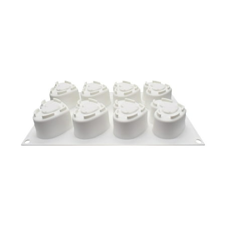 

Syinda 8 Holes Heart Shaped Chocolate Cake Jelly Pudding Soap Round Silicone Molds