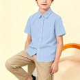 thumbnail image 5 of Asxite Toddler White Shirt Solid Color Short Sleeve Button Down Preppy Style Casual Summer Tops 1-18Y, 5 of 7