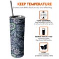 thumbnail image 6 of 20oz Pioneer Flower Skinny Tumblers Stainless Steel Tumbler with Lid and Straw,Vacuum Insulated Double Wall Travel Tumbler Cups with Cleaning Brush for Coffee,Tea, 6 of 6