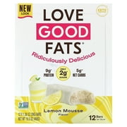 Love Good Fats Bars – Lemon Mousse – Keto-Friendly Protein Bar with Natural Ingredients – Low Sugar, Low Carb, Non GMO, Gluten & Soy Free Snacks for Ketogenic Diets – (12 Count)
