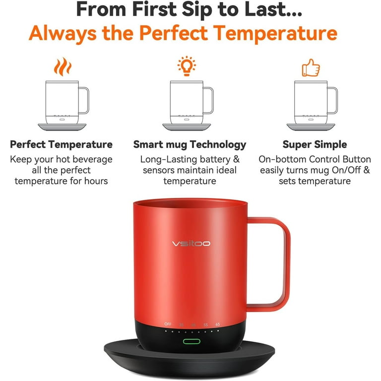 Temperature Control Smart Mug 2 with Lid, Self Heating Coffee Mug 14 oz, 90  Min Battery Life - APP & Manual Controlled Heate - AliExpress