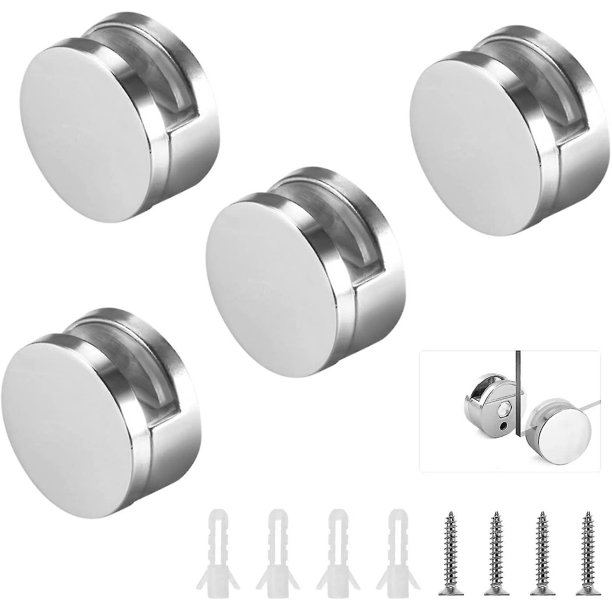 4 Uds Dn Clips De Vidrio Para Baño Clip De Vidrio De Aleación De Zinc H D H, Adecuado Compatible Con Baños, Lugares Públicos, Etc.