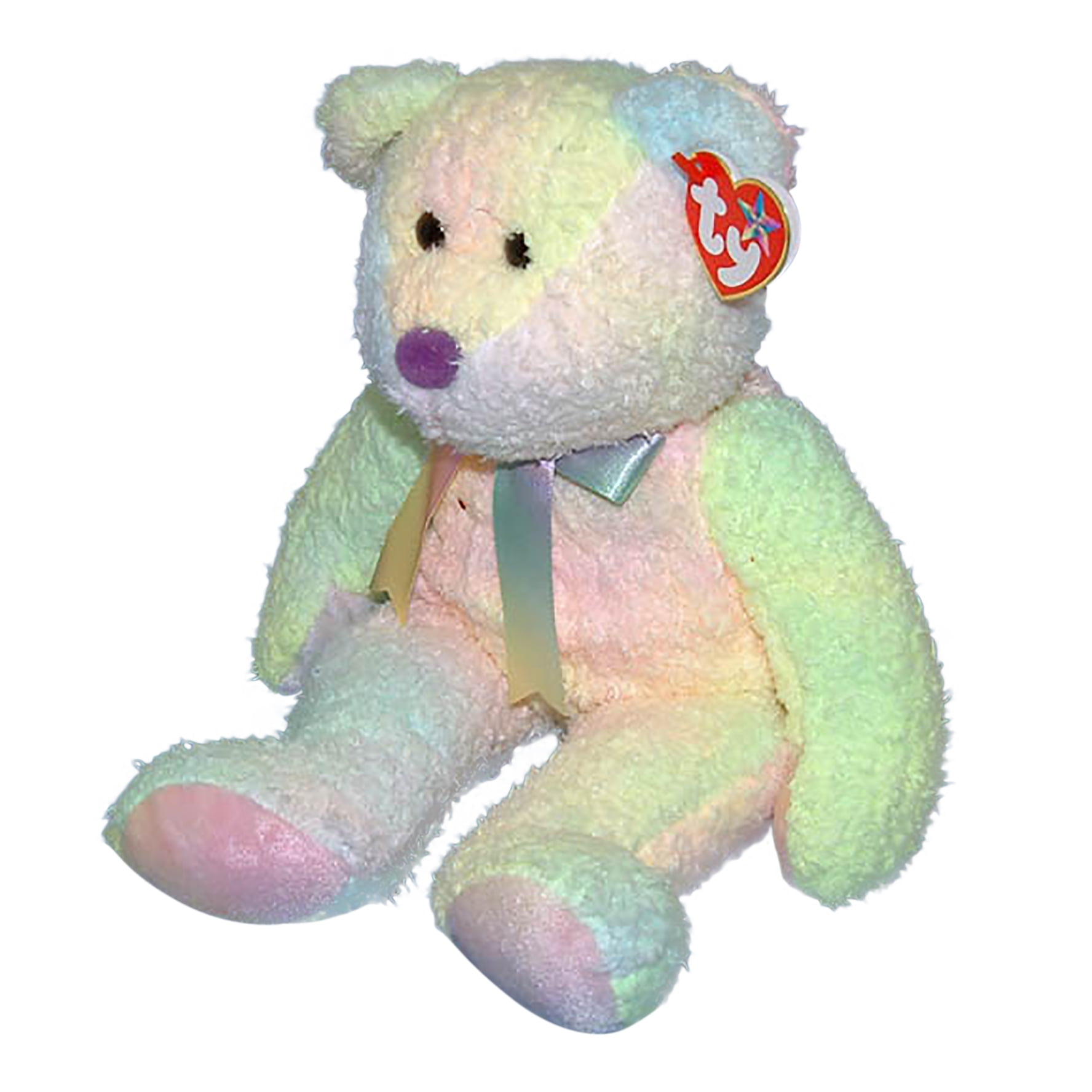 Ty Plush Beanie Baby Groovy the Bear Birthday Stuffed Animal Toy MWMT Walmart