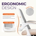 thumbnail image 4 of NEO CHAIR Office Desk Gaming Ergonomic Computer Chair with Lumbar Back Support Adjustable Height Swivel Rolling Wheels Flip-up Arms Mesh Chair for Home Vanity (Beige), 4 of 8
