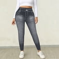 thumbnail image 6 of Bovxnpu Women's High Waisted Jeggings Pants Jeans Denim Pants Leggings Women's Faux Denim Print Wide Leg Pants Fake Pockets Long Sleeve Style Pants, 6 of 9