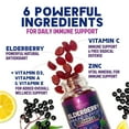 thumbnail image 3 of Elderberry Immune Support Gummies - 3X Strength Sambucus Elderberry Gummy with Vitamin C, D3 & Zinc - Nature’s Black Elderberry Extract - Immune Support Supplement for Adults & Kids - 60 Gummies, 3 of 10