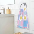thumbnail image 3 of Yayeee 2 Pack Hand Towels for Bathroom 100% Cotton 16" x 28" Soft Absorbent Kitchen Towel, Playful Daisy, 3 of 7