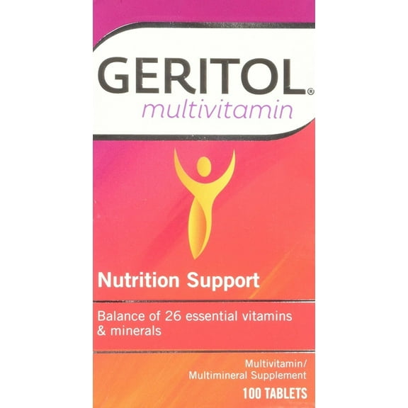 Geritol Multivitamin Multimineral Nutrition Support Supplement Tablets 100 Count