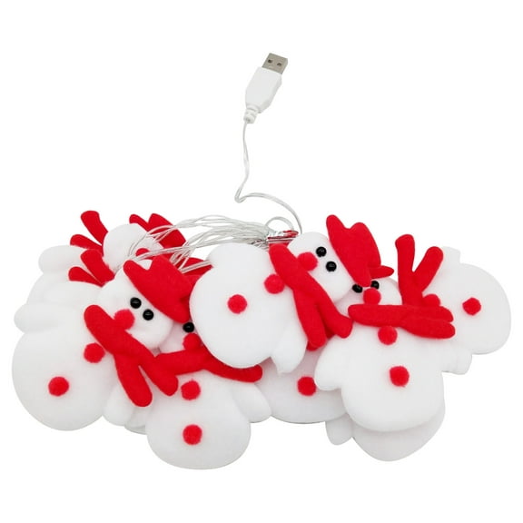 Dengmore Christmas Snowman String Lights 10 LEDs 5.2ft Waterproof Light Up String Lights Short Plush Lights for Christmas Decorations for New Year Wedding Party Home Garden, Bulb