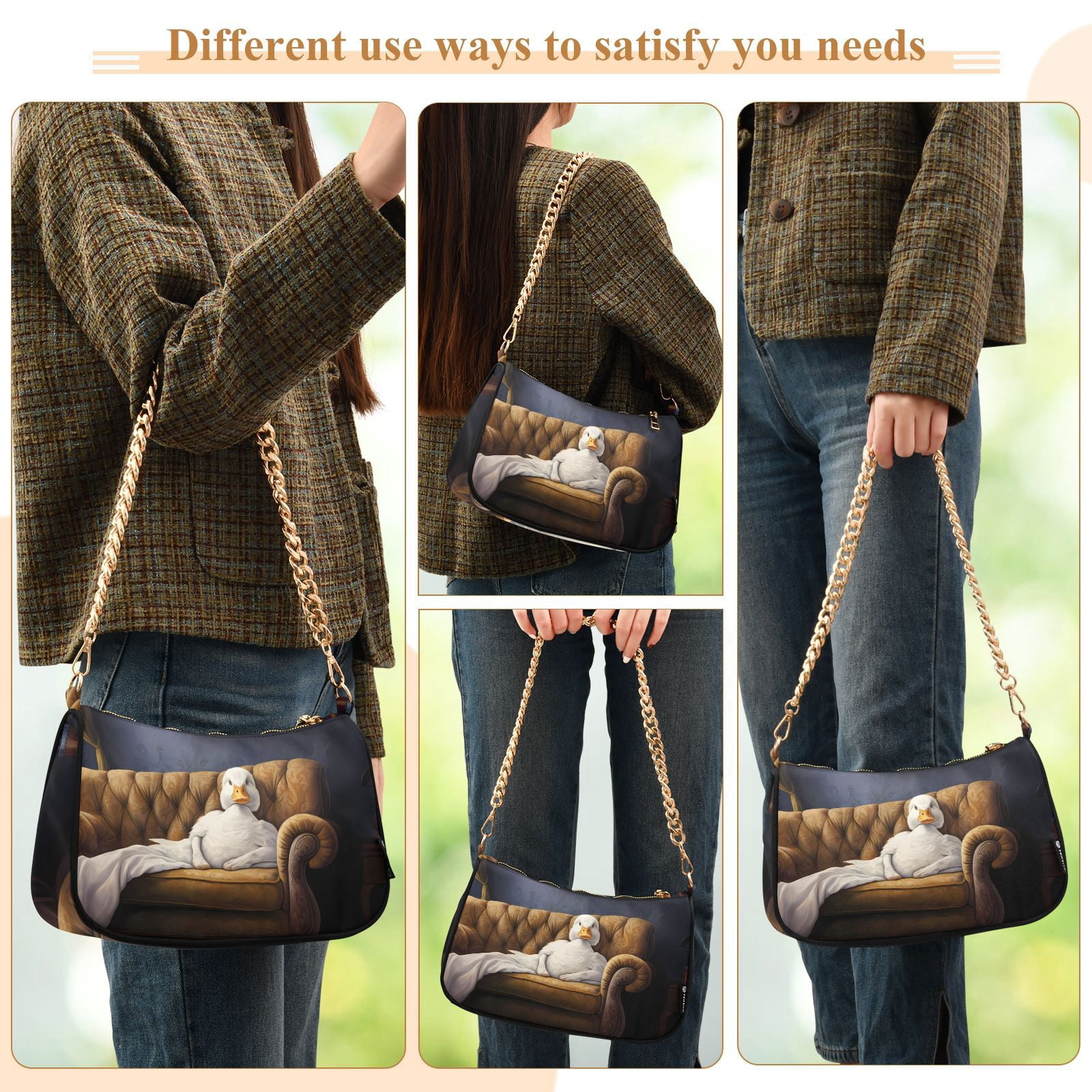 Duck SofaWomen Small Shoulder Bag Crossbody Tote Hobo Bags Purse Clutch Handbags with Chain Strap for Women