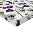 thumbnail image 2 of Ambesonne Flower Fitted Sheet, Wild Orchid Bloom, Full Size, Purple White, 2 of 3