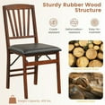 thumbnail image 3 of Barara King Dining Chairs,Restaurant Side Bistro Chair,Set of 2 Folding Chairs with Padded Seat and Rubber Wood Frame-Brown, 3 of 6