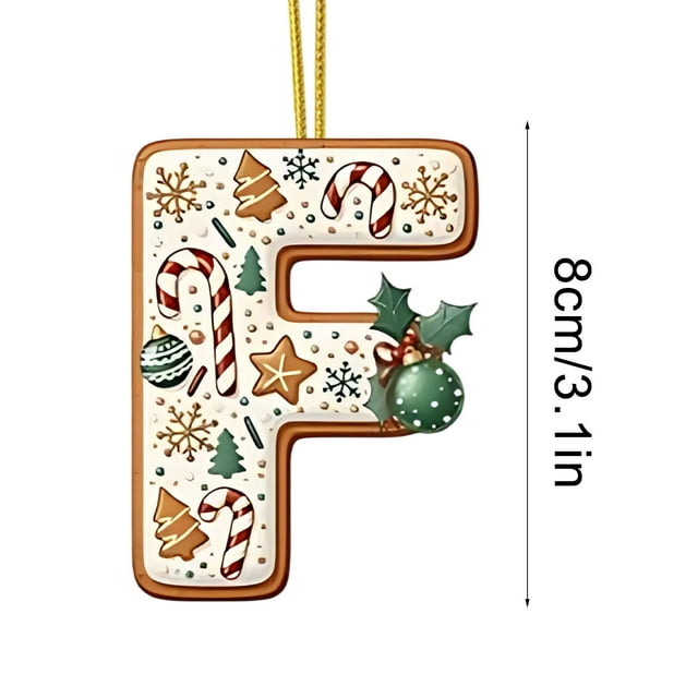 Christmas Tree Decorations Christmas Tree Decoration 2D Acrylic Decoration Letter Pendant with 26 Letters Christmas Hanging Decoration Diy Crafts Christmas Home Decoration Christmas Tree Ornaments