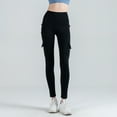 thumbnail image 4 of Leggings de compresión para mujer Pantalones cargo Cintura alta Multi-Bolsillo Yoga Fitness, 4 of 7