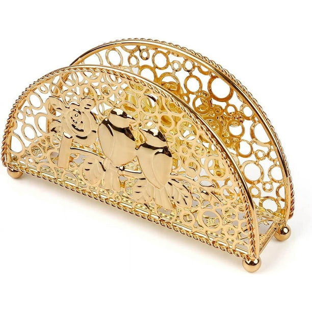 Oro - 1 pieza de porta servilletas de metal, porta servilletas, independiente, porta servilletas para el hogar, mesa de comedor, fiesta, boda, picnic