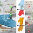 thumbnail image 2 of Silicone Oven Mitts - Red Oven Mitts Heat Resistant 500F 13.6 in Soft Lining Waterproof Grippy Design Flexible BPA-Free Oven Gloves - Oven Mits for Cooking Baking Kitchen Mittens Pot Holders, 2 of 7