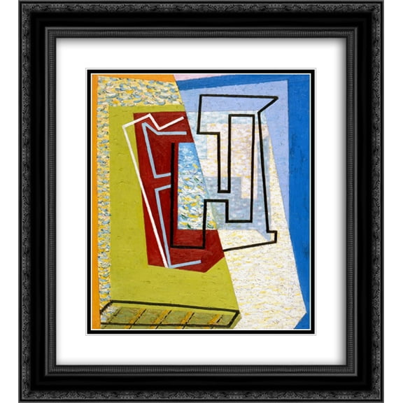 Wladyslaw Strzeminski 2x Matted 20x24 Black Ornate Framed Art Print 'Okno'