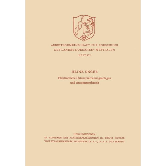 Zeitschrift Für Betriebswirtschaft Elektronische Datenverarbeitungsanlagen Und Automatentheorie, Book 152, (Paperback)