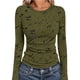 thumbnail image 1 of Xuyuer Long Sleeve Tops for Women Round Neck Floral Blouse Layering Fitted Going Out Top, 1 of 6