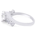 thumbnail image 4 of 7MM Center Stone, 1.9 Ct Round Cut Lab Created Moissanite Diamond Bypass Anniversary Ring In 14k White Gold Plated Sterling Silver(G-H Color,1.90 Cttw)-5.5, 4 of 8