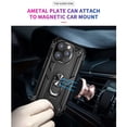 thumbnail image 2 of TJS Phone Case for Apple iPhone 14 Pro Max, Impact Resistant Metal Ring Magnetic Support Kickstand Drop Protector Cover for iPhone 14 Pro Max (Black), 2 of 5