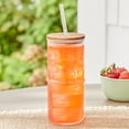 thumbnail image 2 of Better Homes and Gardens 22-Ounce Clear Ribbed Tritan Tumbler with Straw and Acacia Wood Lid, 2 of 7