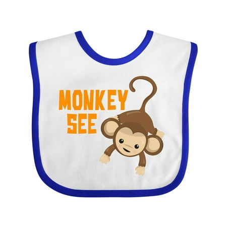 

Inktastic Monkey See with Monkey Boys or Girls Baby Bib