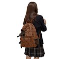 thumbnail image 5 of HJYCHN Bookbag for Girls Ruffled Quilted Bow Ribbon Backpack Back to School Supplies for Kids Boys Backpack Brown, 5 of 5