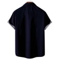 thumbnail image 5 of IROINNID Christmas Funny T-Shirt for Men Snowflake Print Hawaiian Tops Xmas Vacation Holiday Gift Button Up Shirt,Dark Blue, 5 of 7