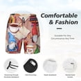 thumbnail image 4 of Kdxio Gnomes Books Tea Cups Print Men'S Swim Trunks With Compression Liner 7 Inch Inseam Quick Dry Swim Shorts, 4 of 7