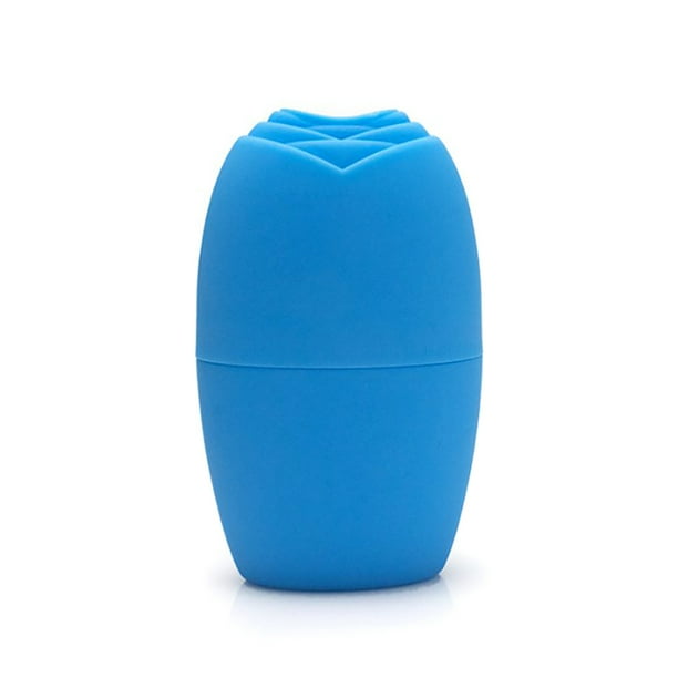 Seitruly Molde para hacer hielo, masajeador de ojos faciales de silicona para el cuello, molde de bolas, bolsillo portátil, belleza, cuidado de Tratamientos faciales Azul