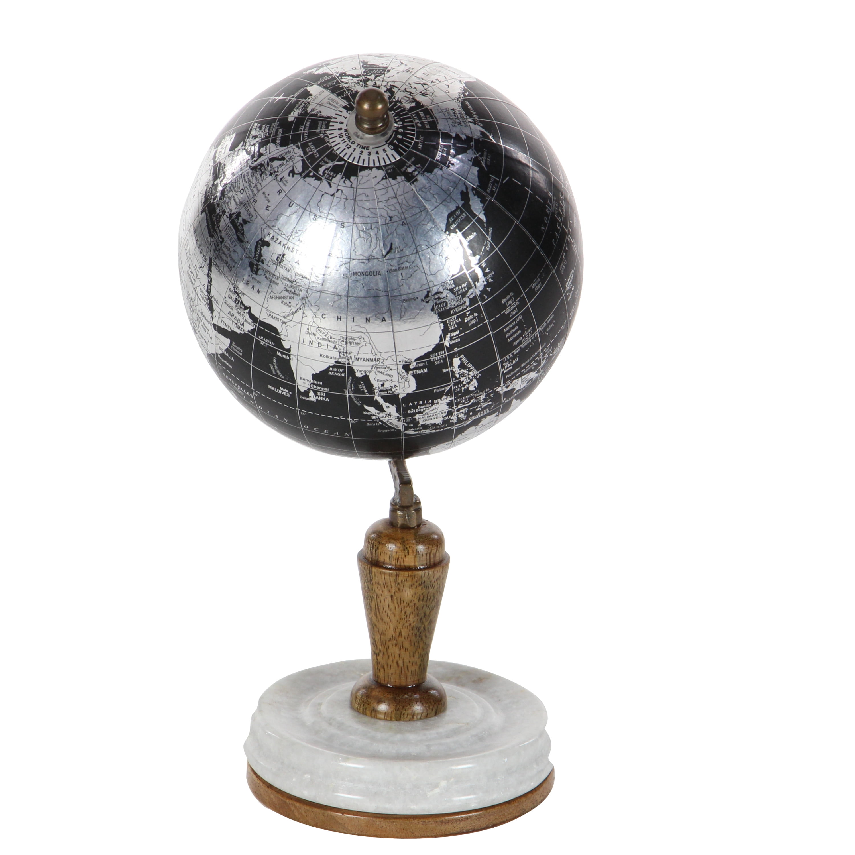 DecMode 5" Black Globe with Marble Base