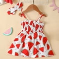 thumbnail image 6 of Mercatoo Baby Girls' Summer Strap Watermelon Print Spliced Dress Summer Temperament Dress Princess Dress Children's, 6 of 8
