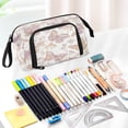 thumbnail image 5 of Nylon Fish Mouth Pencil Case with Large Capacity Zipper Pencil Pouch Delicate Butterflies and Flowers Pencil Bag Organizers, 5 of 7