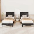 thumbnail image 2 of Auranook Twin Size Bed Frame with Tufted Headboard & Wooden Slats Easy Assembly, 2 of 7