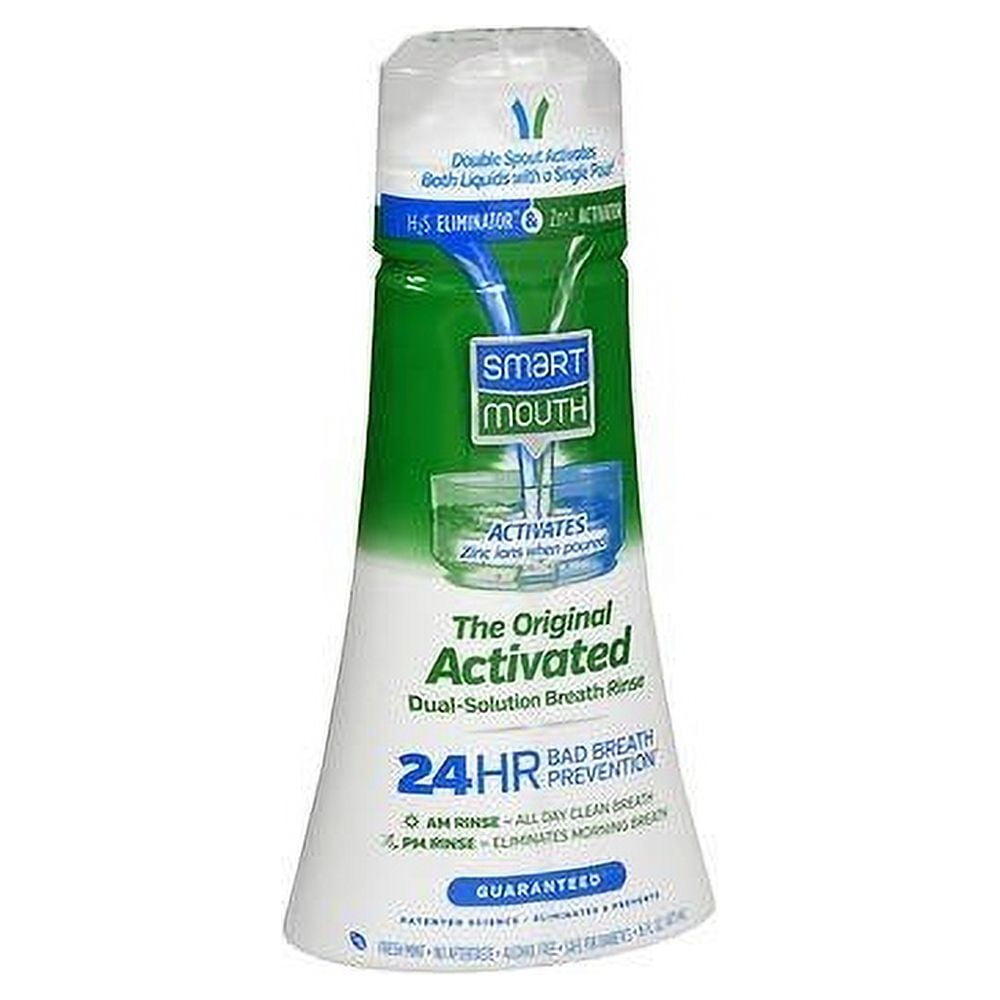 SmartMouth Bad Breath Dual-Solution Rinse Mouthwash, Mint, 16oz, 6-Pack