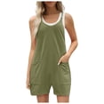 thumbnail image 1 of Women Rompers Jumpsuits Polyester Spandex Shorts Overalls With Pockets Loose Comfy Summer Casual Wear, 1 of 5