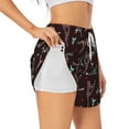 thumbnail image 2 of Disketp Eiffel Tower Print Women's Shorts Workout Shorts for Athletic Gym Running Shorts with Phone Pockets X-Large, 2 of 8