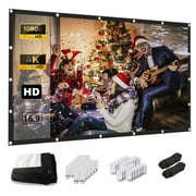 Keenstone Projector Screen 150 inch 16:9 HD Foldable Anti-Crease Portable Projection Movies Screen Support Double Sided Projection