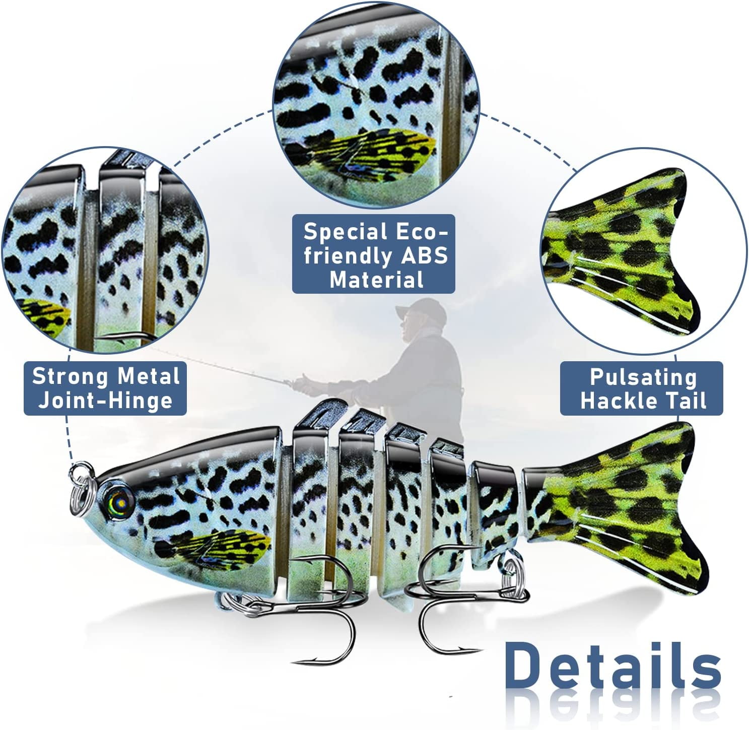 Fishing Lures Multi Jointed Fish Fishing Kits Slow Sinking Lifelike Swimbait Freshwater and Saltwater Crankbaits for Bass Trout Bass Lures
