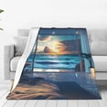 thumbnail image 1 of Balery Ocean View Bedroom Manta de Felpa Suave y Acogedora – Cobija de Franela Aterciopelada para Cama, Lavable y Cálida para Sofá, Mascotas, Transpirable-60"x50", 1 of 7