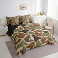 thumbnail image 3 of Manfei Fishing Hunting 7pcs Bedding Comforter Set,Abstract Camouflage Queen Bedding Sets Super Cozy,Brown Green Queen Sheet Sets,Microfiber Teens Bedroom Decor,Reversible, 3 of 8