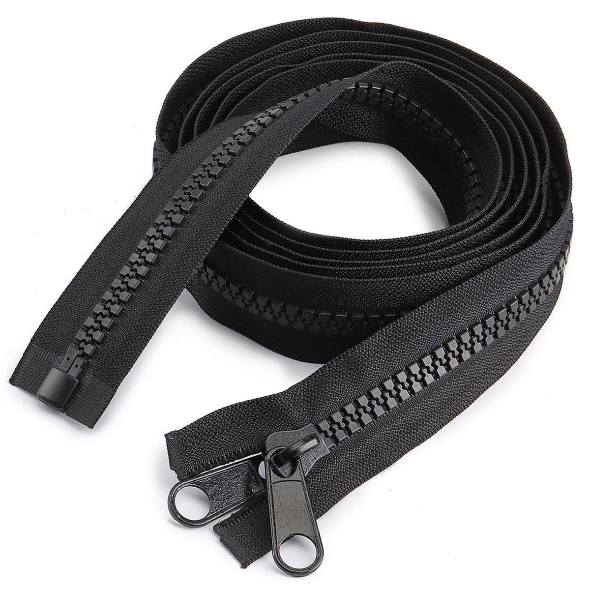 5 Heavy Duty Zipper Separating Plastic Zipper with Double Pull Tab