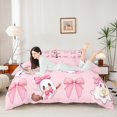 thumbnail image 2 of Homewish Sweet Halloween Ghost Duvet Cover Queen,Pink Ribbon Bowknot Queen Bedding,Pink Reversible,3 Pieces,1 Duvet Cover and 2 Pillowcases, 2 of 5
